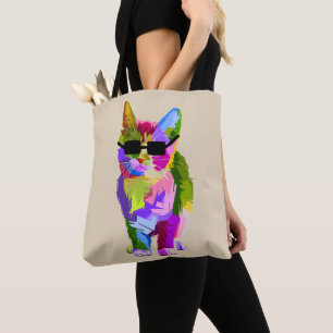 Moderne Kunst cooler Pop Kunstkitte Tasche
