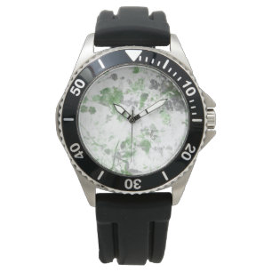 Moderne Kunst der Blume und Wandstruktur Armbanduhr