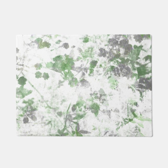 Moderne Kunst der Blume und Wandstruktur Fußmatte (Vorderseite)