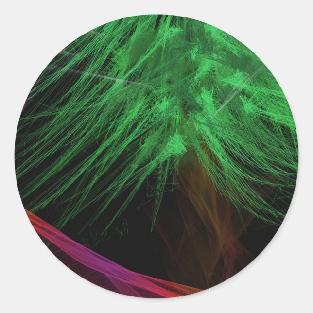 Moderne Kunst frohe Weihnachten Runder Aufkleber (Vorderseite)