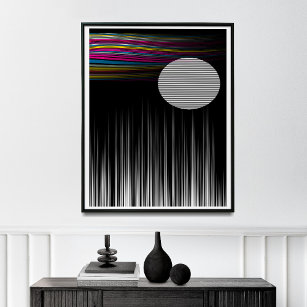 Moderne Kunst, geometrische Sonne und Regenbogen Poster