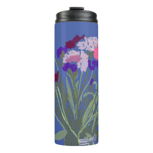 Moderne Kunst glücklich farbenfrohe Wildblumen Thermosbecher