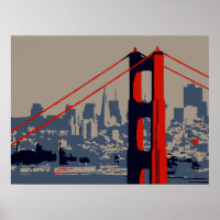 Moderne Kunst: Golden Gate Bridge und Skyline