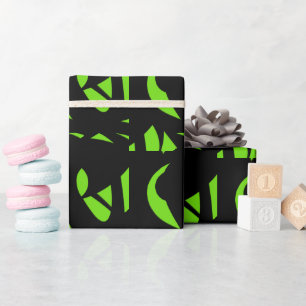 Moderne Kunst grün / schwarz Geschenkpapier