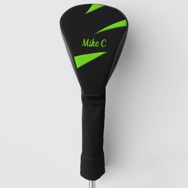 Moderne Kunst grün / schwarz Persönlich Golf Headcover (Vorderseite)