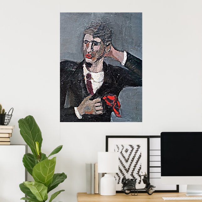 Moderne Kunst Helmut Kolle Selbstportrait Poster (Heimbüro)