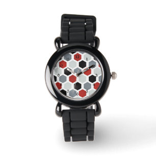 Moderne Kunst Hexagon Muster Armbanduhr