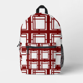 Moderne Kunst inspirierter geometrischer weißer Ru Bedruckter Rucksack