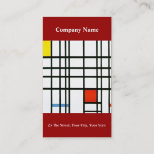 Moderne Kunst-inspiriertes Geschäfts-Kartenrot Visitenkarte