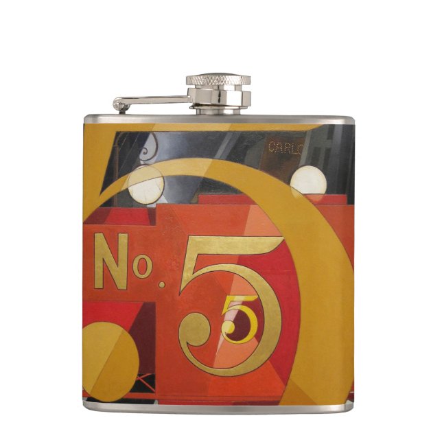 Moderne Kunst kubistische Demuti Abbildung 5 in Go Flachmann (Vorderseite)