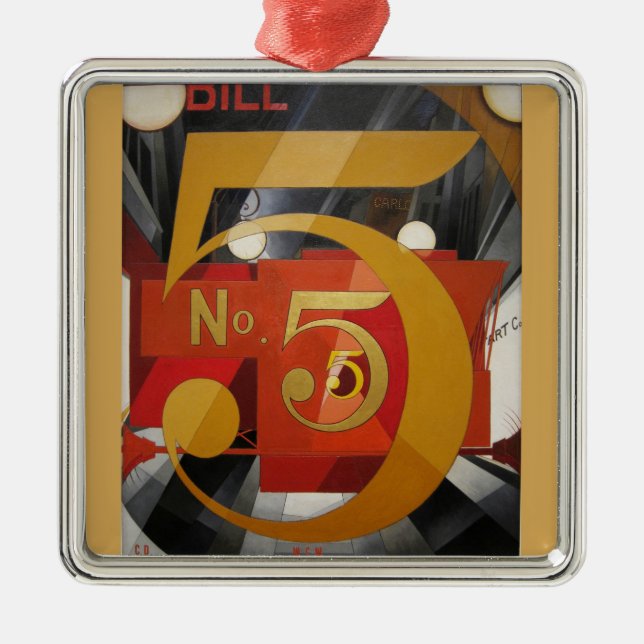 Moderne Kunst kubistische Demuti Abbildung 5 in Go Silbernes Ornament (Vorne)