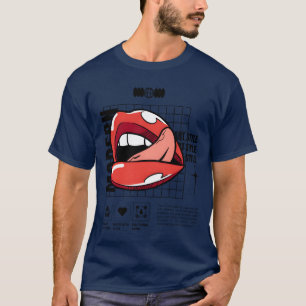 Moderne Kunst Lippenabdruck Lippenstift Marke Mädc T-Shirt