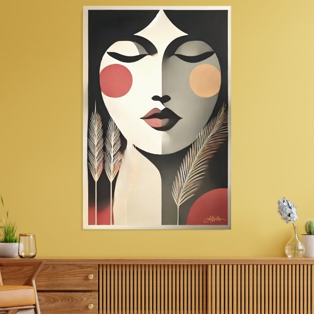Moderne Kunst Meditation Mitte des Jahrhunderts Leinwanddruck (Insitu (Wohnzimmer))