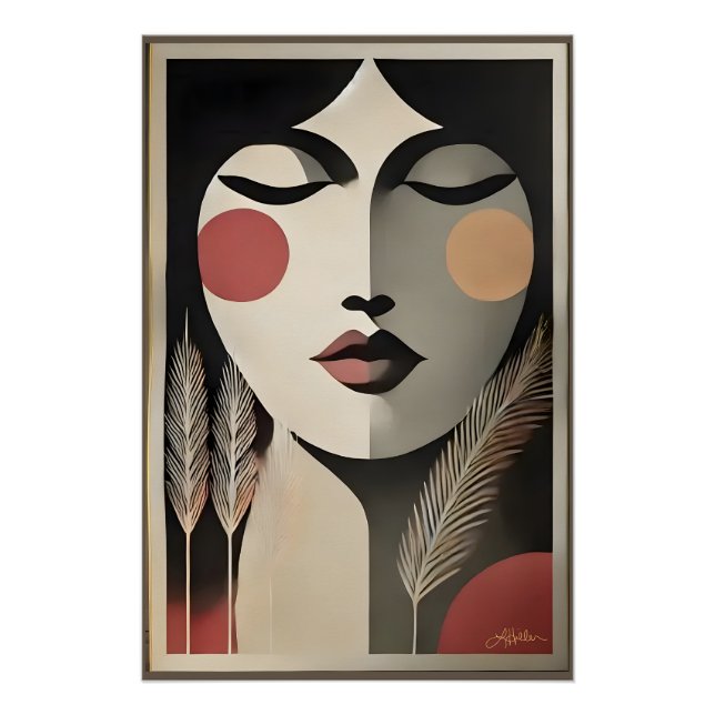 Moderne Kunst Meditation Mitte des Jahrhunderts Poster (Vorderseite)