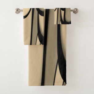 Moderne Kunst Melken Brown Hues Badhandtuch Set