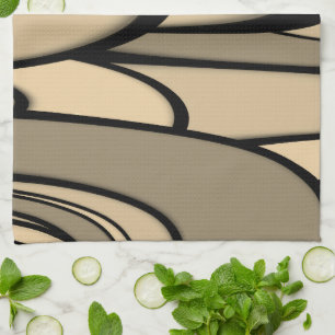 Moderne Kunst Melken Brown Hues Geschirrtuch