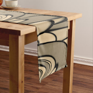 Moderne Kunst Melken Brown Hues Kurzer Tischläufer