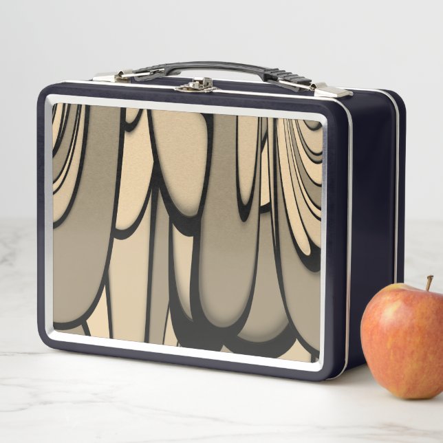 Moderne Kunst Melken Brown Hues Metall Brotdose (Beispiel)