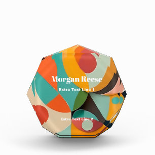 Moderne Kunst, Name & 2 Textzeilen Fotoblock