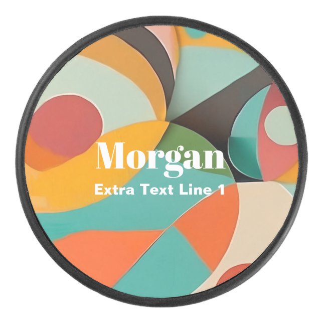 Moderne Kunst, Name und Text Eishockey Puck (Vorderseite)