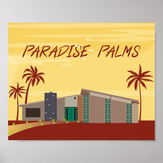 Moderne Kunst, Paradies Palmen Las Vegas Poster (Vorne)