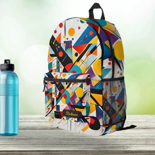 Moderne Kunst Personalisiert Name Abstraktes Muste Bedruckter Rucksack