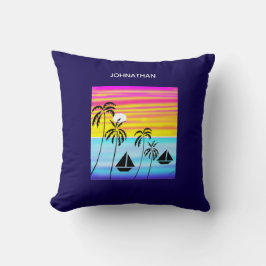 Moderne Kunst Phantastisch tropisches Sonnenunterg Kissen