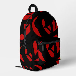 Moderne Kunst rot / schwarz Bedruckter Rucksack