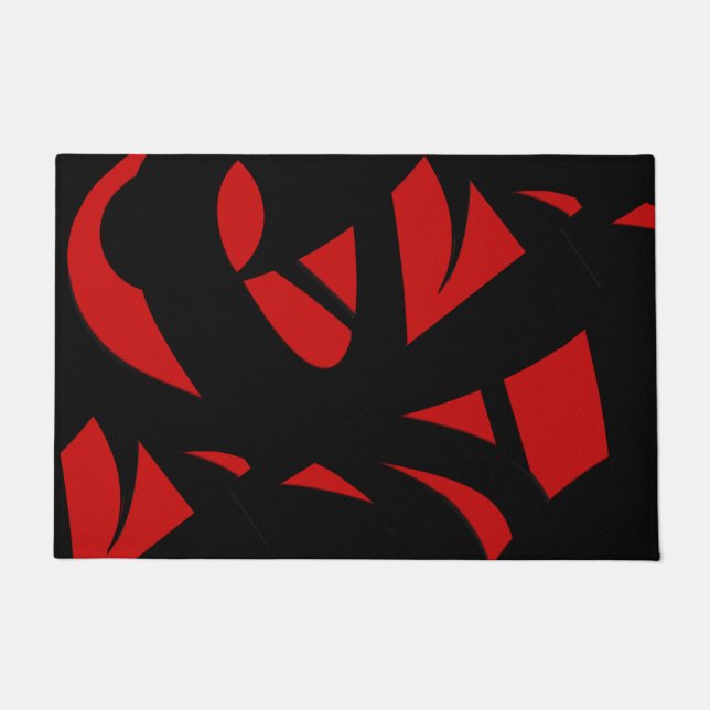 Moderne Kunst rot / schwarz Fußmatte (Vorderseite)