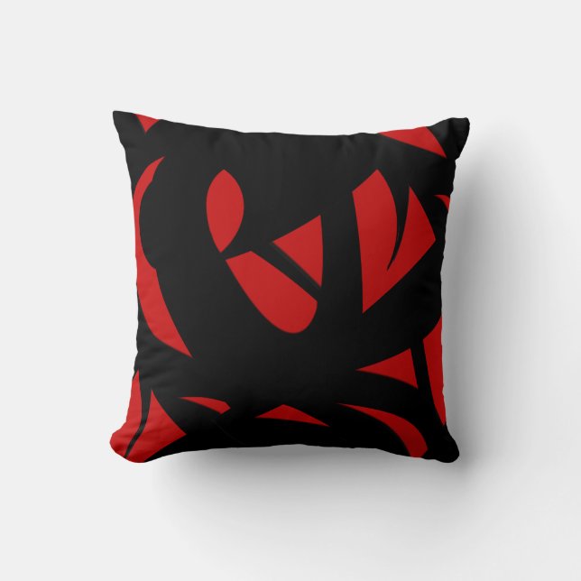 Moderne Kunst rot / schwarz Kissen (Vorderseite)