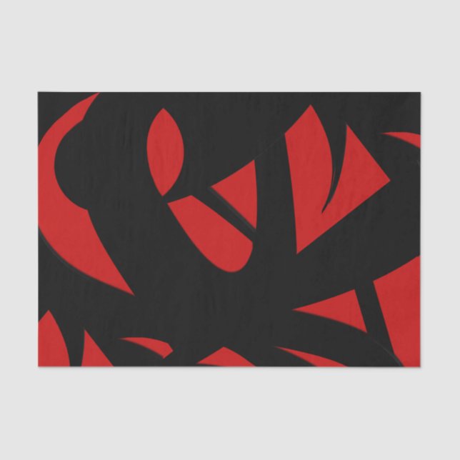 Moderne Kunst rot / schwarz Seidenpapier (Vorderseite)