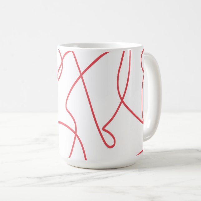 Moderne Kunst: Rot und Weiß Kaffeetasse (VorderseiteRechts)