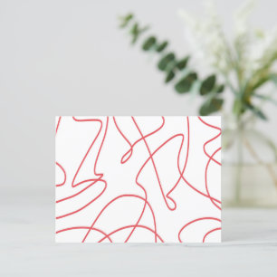 Moderne Kunst: Rot und Weiß Postkarte