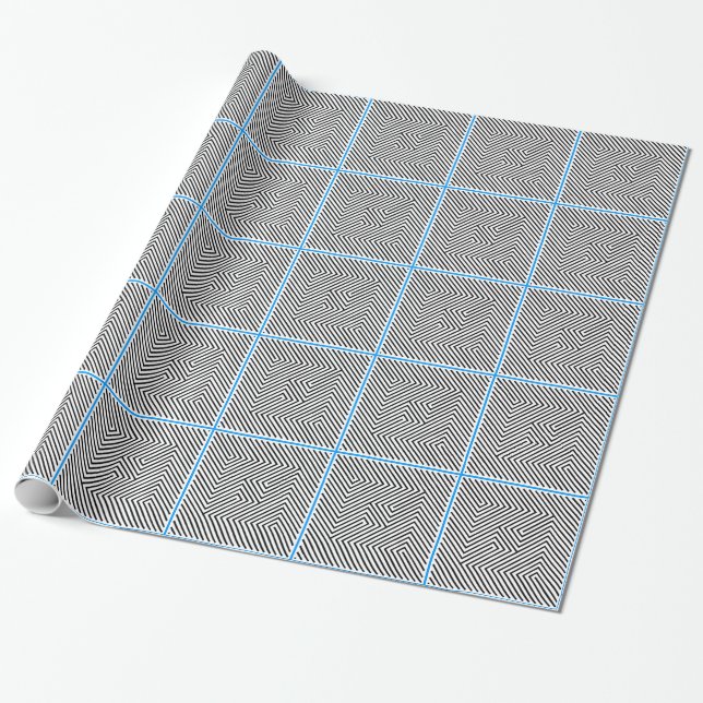 Moderne Kunst Schwarz, weiße Plätze Geschenkpapier (Ungerollt)