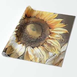 Moderne Kunst Vintage Sonnenblumen Kollektion Geschenkpapier