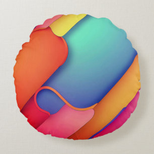 Moderne Kunstdesign-Falten der Farbe Rundes Kissen