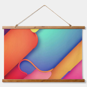 Moderne Kunstdesign-Falten der Farbe Wandteppich Mit Holzrahmen