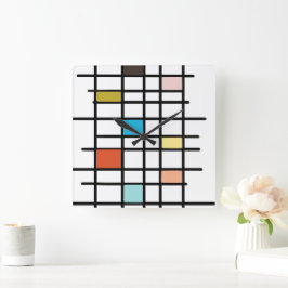 Moderne Kunstdruckerei des Mittelalters Quadratische Wanduhr