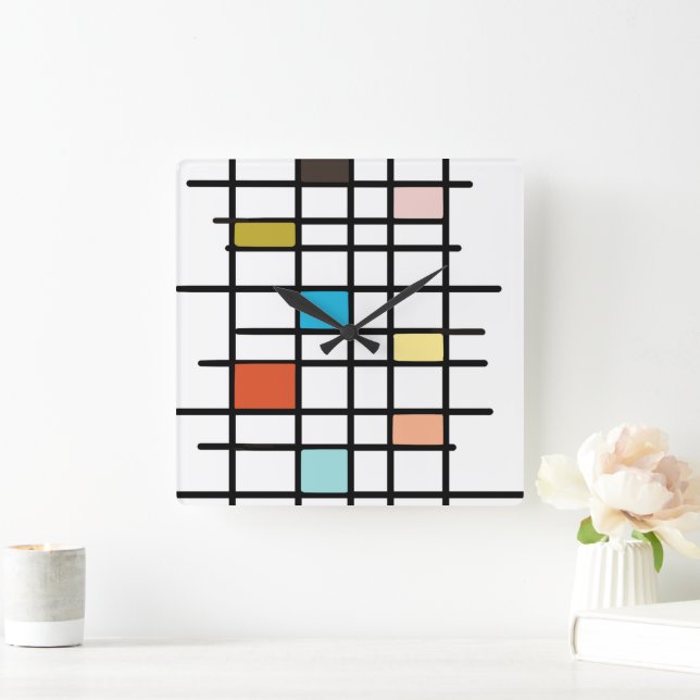 Moderne Kunstdruckerei des Mittelalters Quadratische Wanduhr (Zuhause)