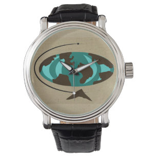Moderne Kunstgalerie Mitte des Jahrhunderts Armbanduhr