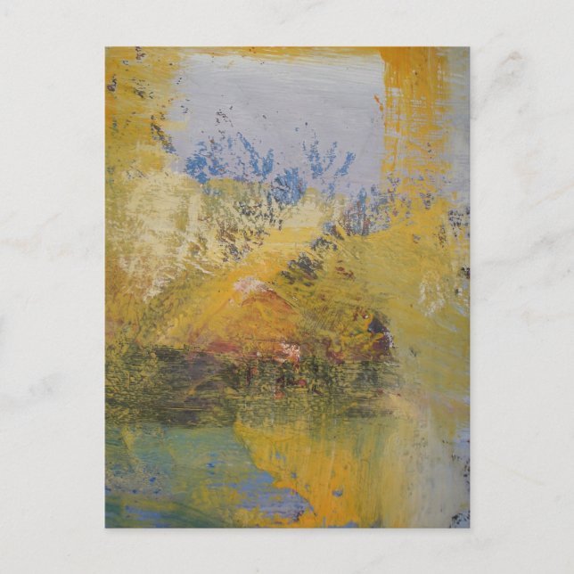 Moderne Kunstgelbe Abstrakte Kunstmalerei Postkarte (Vorderseite)