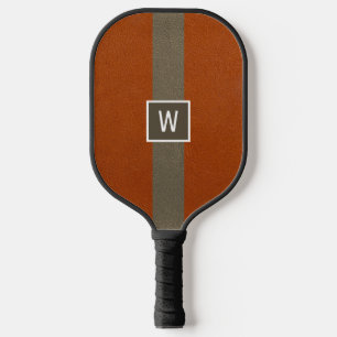 Moderne Kunstleder-Orangemonogramm Pickleball Schläger