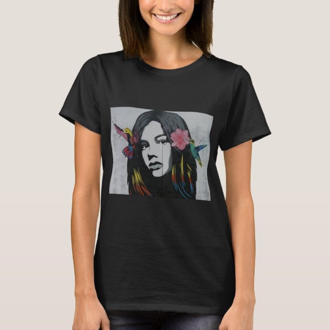 Moderne Künstlerin niedliche Freundin T-Shirt (Vorderseite)