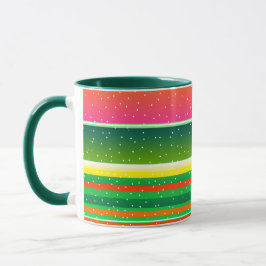 Moderne, künstlerisch gestreifte Weihnachtsmuster- Tasse