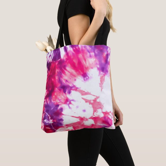 Moderne Künstlerische Abstrakte Neon Pink Lila Gef Tasche (Von Nahem)