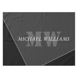 Moderne künstlerische graue schwarze Monogramm Tischdecke