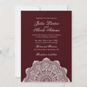Moderne künstlerische Motiv Stil Mandala Hochzeit Einladung