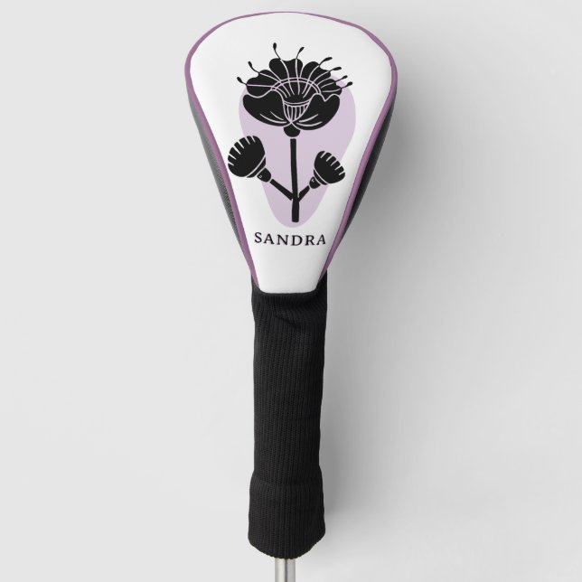 Moderne künstlerische personalisierte Blumenmuster Golf Headcover (Vorderseite)