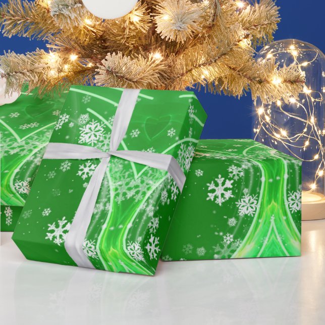 Moderne künstlerische Schneeflocken WRAPPING PAPER Geschenkpapier (Feiertage)