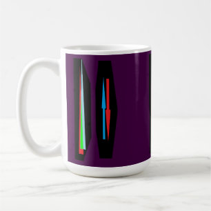 Moderne Kunstpunkte und Pfeile auf dunklen lila Ge Kaffeetasse